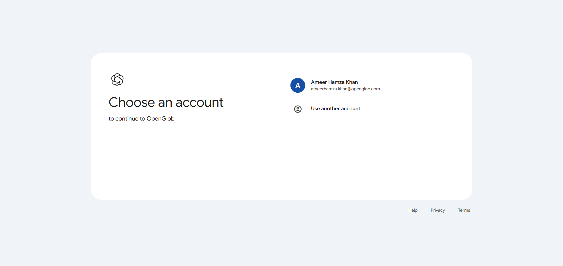 OpenGlob Account Interface